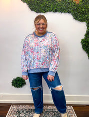 Petals & Periwinkle Pullover