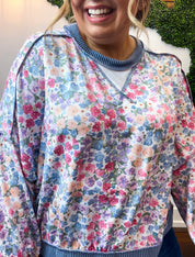 Petals & Periwinkle Pullover