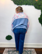 Petals & Periwinkle Pullover