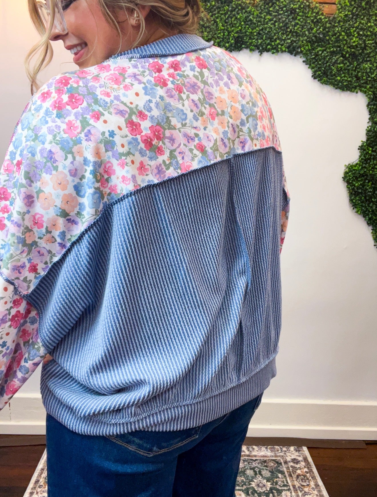 Petals & Periwinkle Pullover