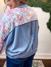Petals & Periwinkle Pullover