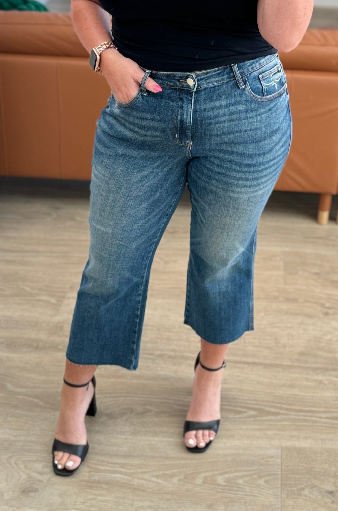 High Rise Wide Leg Crop Judy Blue Jeans