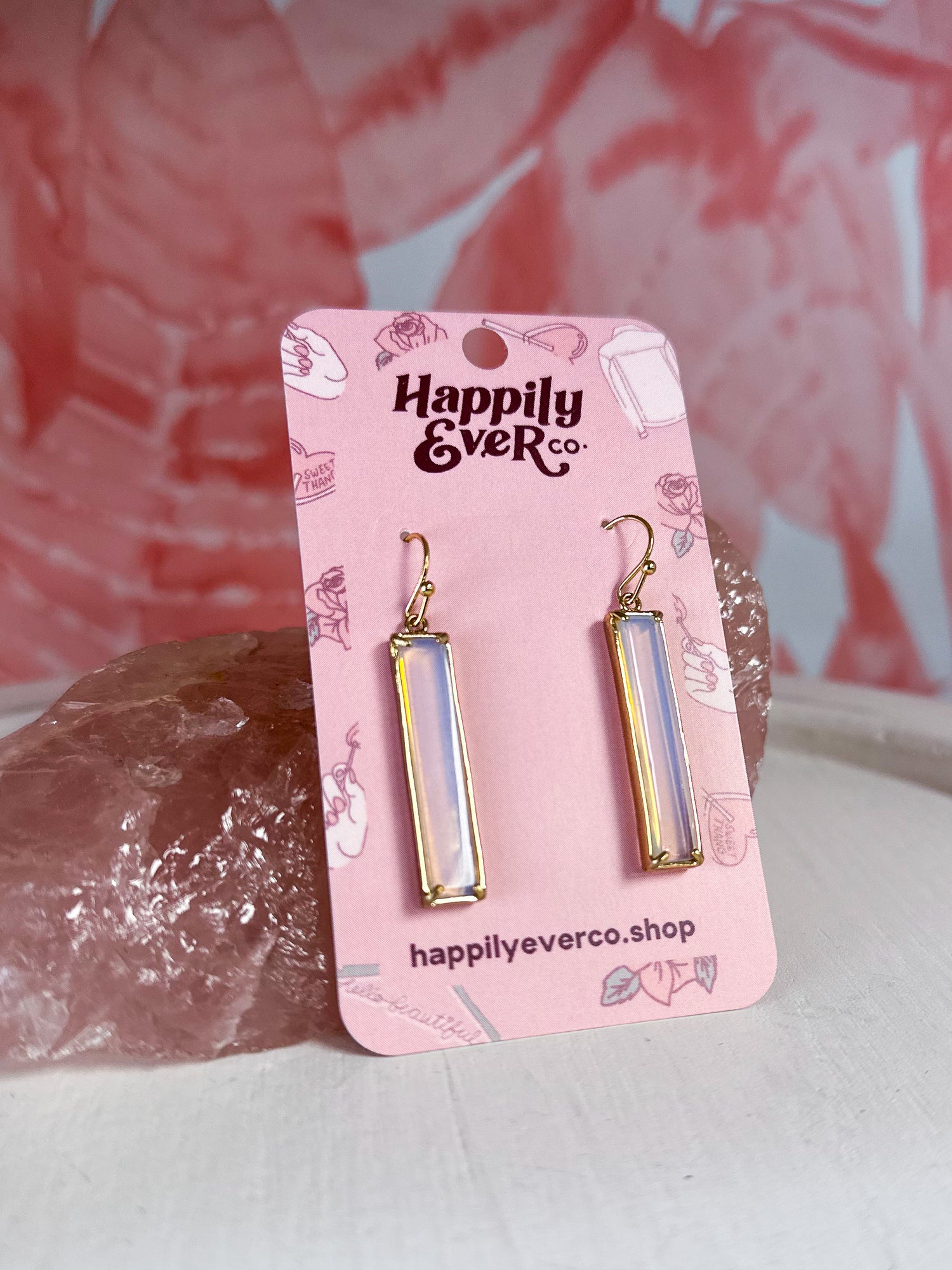 Opalite Bar Drop Earrings *Final Sale*