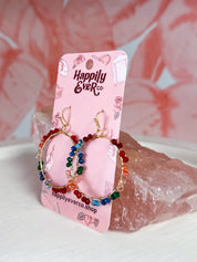 Beaded Sparkle Circle Earrings  - Ruby & Denim *Final Sale*