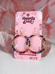 Beaded Sparkle Circle Earrings  - Ruby & Denim *Final Sale*