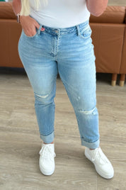 Mid Rise Star Pocket Boyfriend Judy Blue Jeans