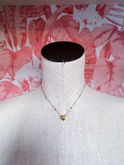 Pearl Beaded Heart Charm Toggle Necklace *Final Sale*