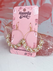 Cream Seed Bead Flower Earrings  *Final Sale*