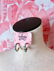 Turquoise & Pearl Hoop Earrings *Final Sale*
