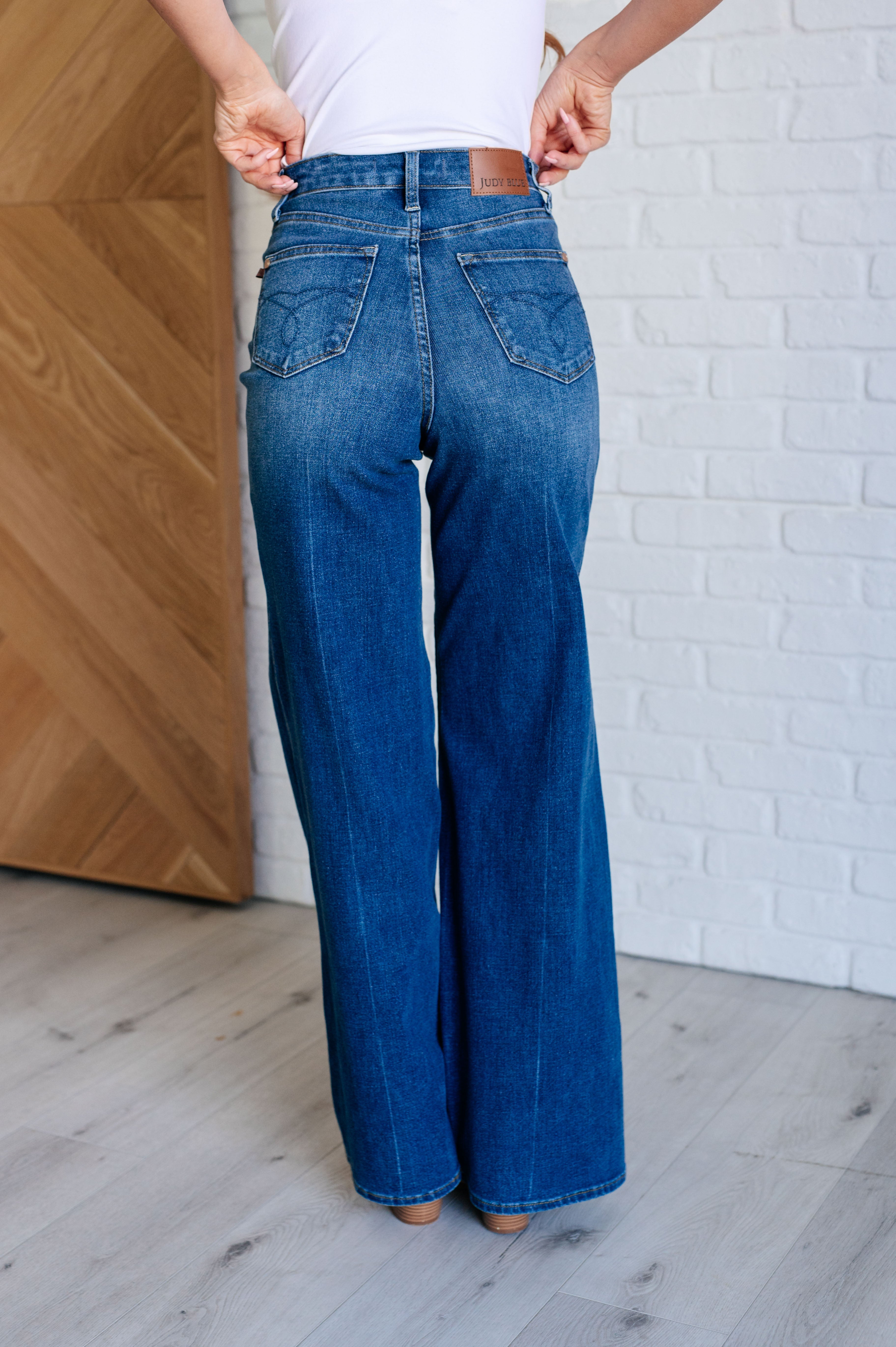 High Rise Tummy Control Retro Wide Leg Judy Blue Jeans