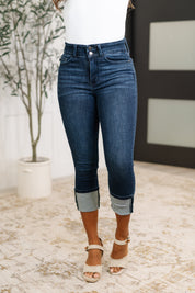 High Rise Double Waist Band Capri Judy Blue Jeans