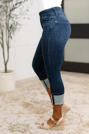 High Rise Double Waist Band Capri Judy Blue Jeans