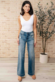 High Waist Distressed Denim Judy Blue Trousers