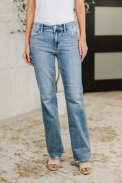 Mid Rise Vintage Wash Bootcut Judy Blue Jeans