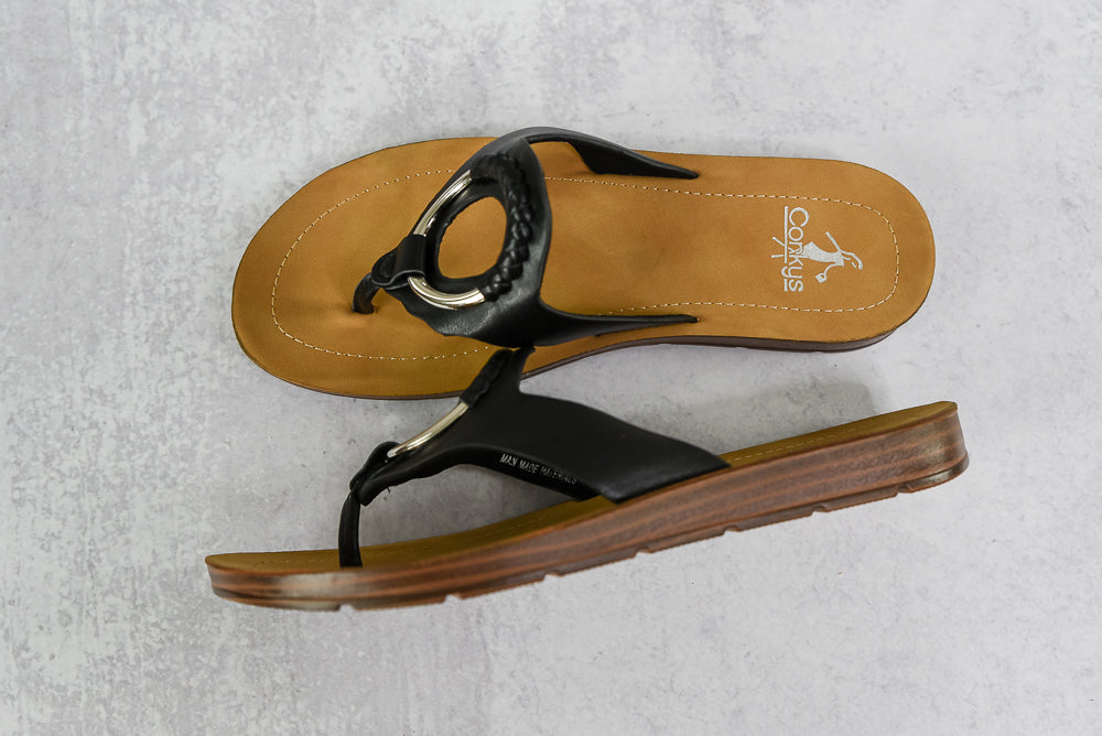 Ring my Bell Corkys Sandals in Black