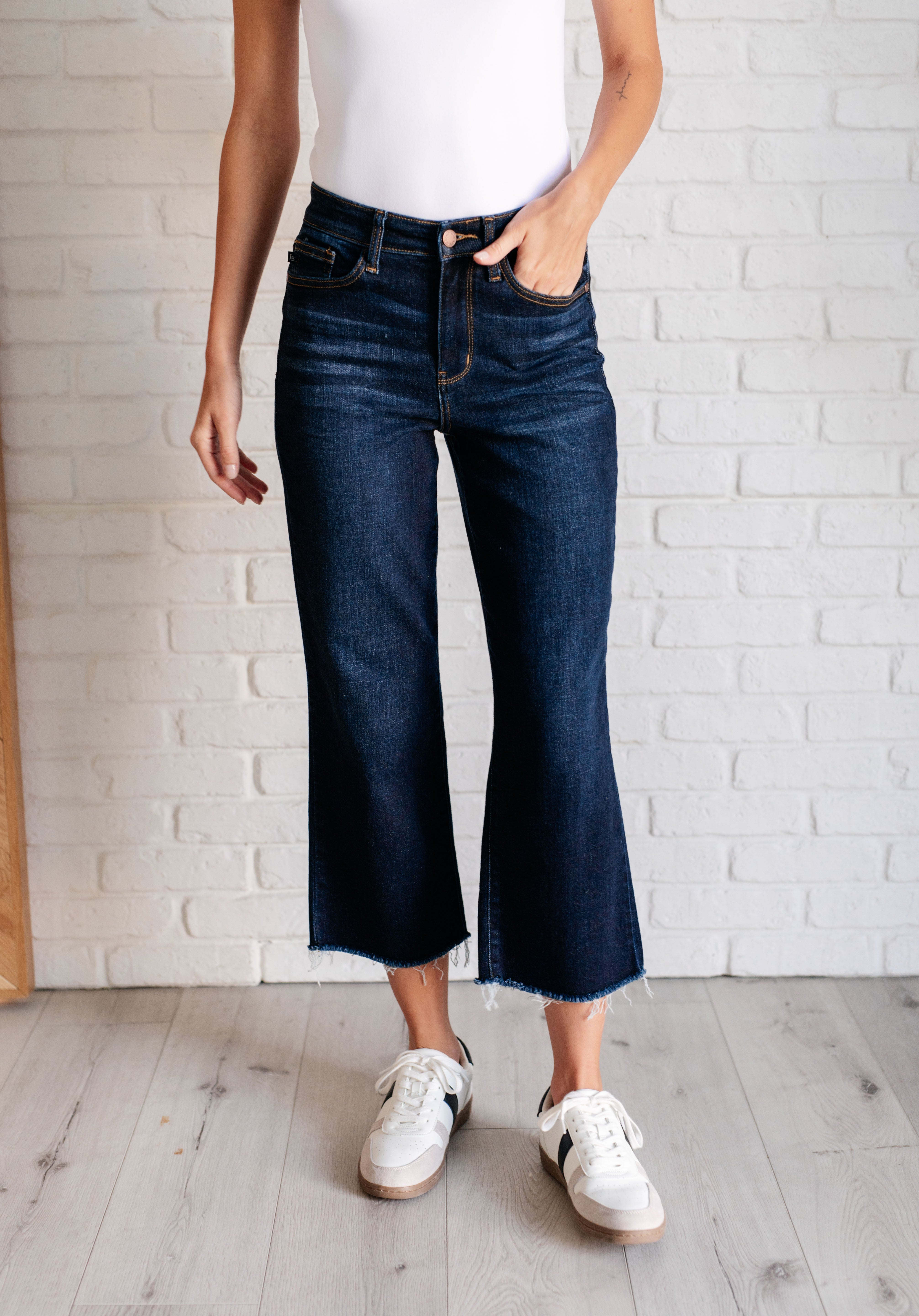 High Rise Cropped Wide Leg Judy Blue Jeans