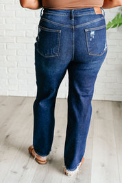 High Rise Rigid Magic Distressed Straight Judy Blue Jeans