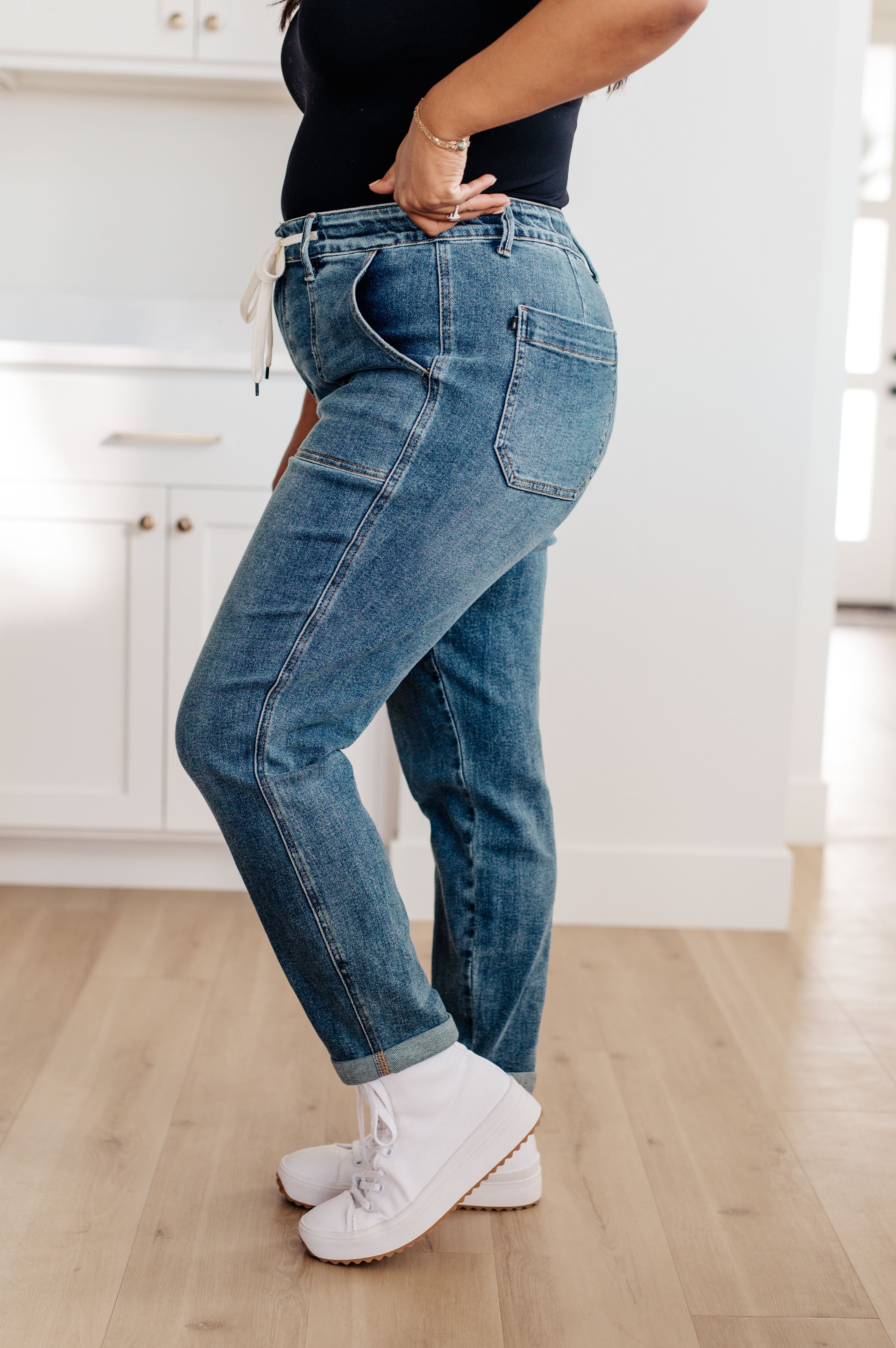 Pull On Denim Judy Blue Joggers in Medium Wash – happily ever co