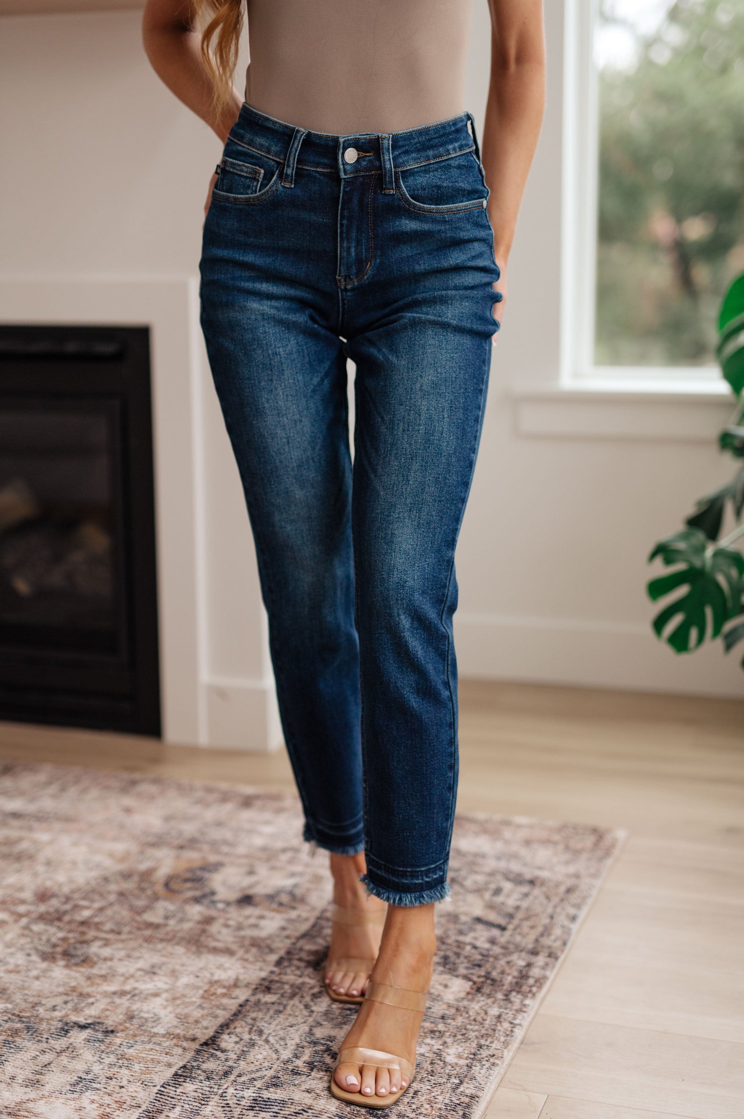 High Rise Release Hem Slim Relaxed Judy Blue Jeans