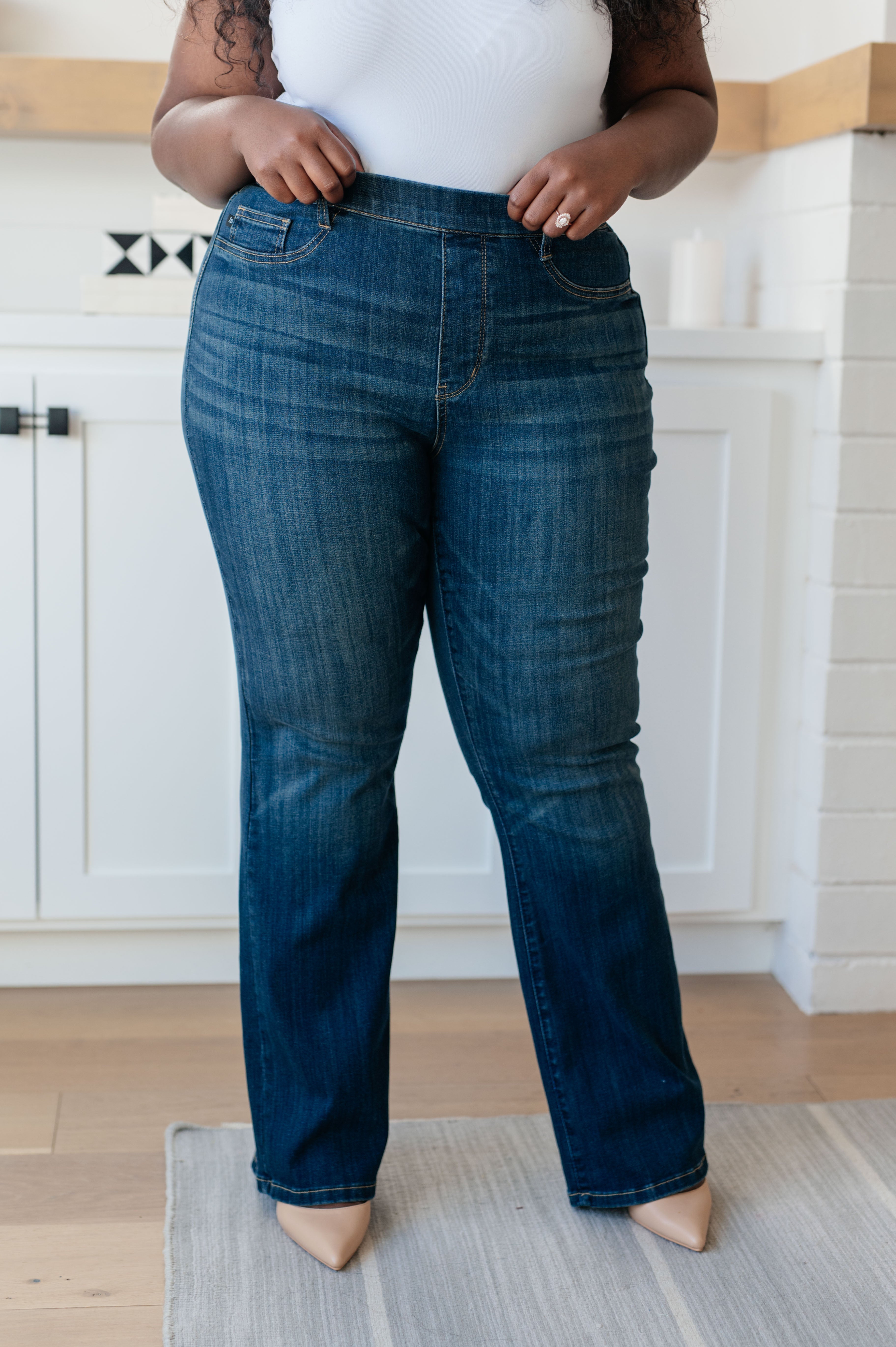 High Rise Pull On Slim Bootcut Judy Blue Jeans
