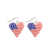 Myra | Flag Heart Beaded Earrings