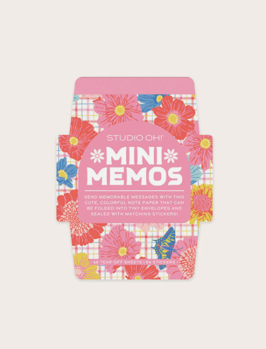 Plaid Blossoms Mini Memos with Stickers