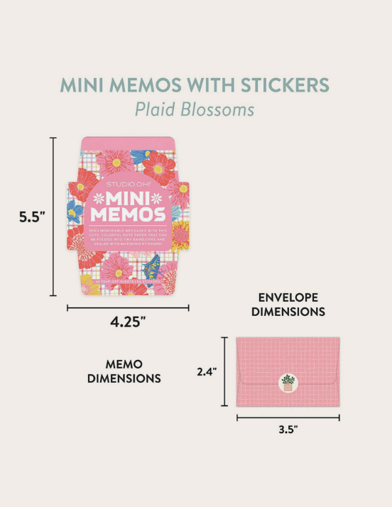 Plaid Blossoms Mini Memos with Stickers