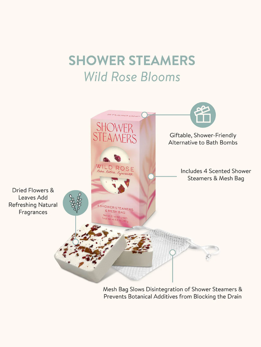 Wild Rose Shower Steamer & Bag Set