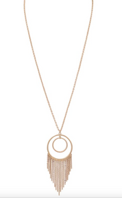 Metal Ring Tassel Pendant  Long  Necklace *Final Sale*