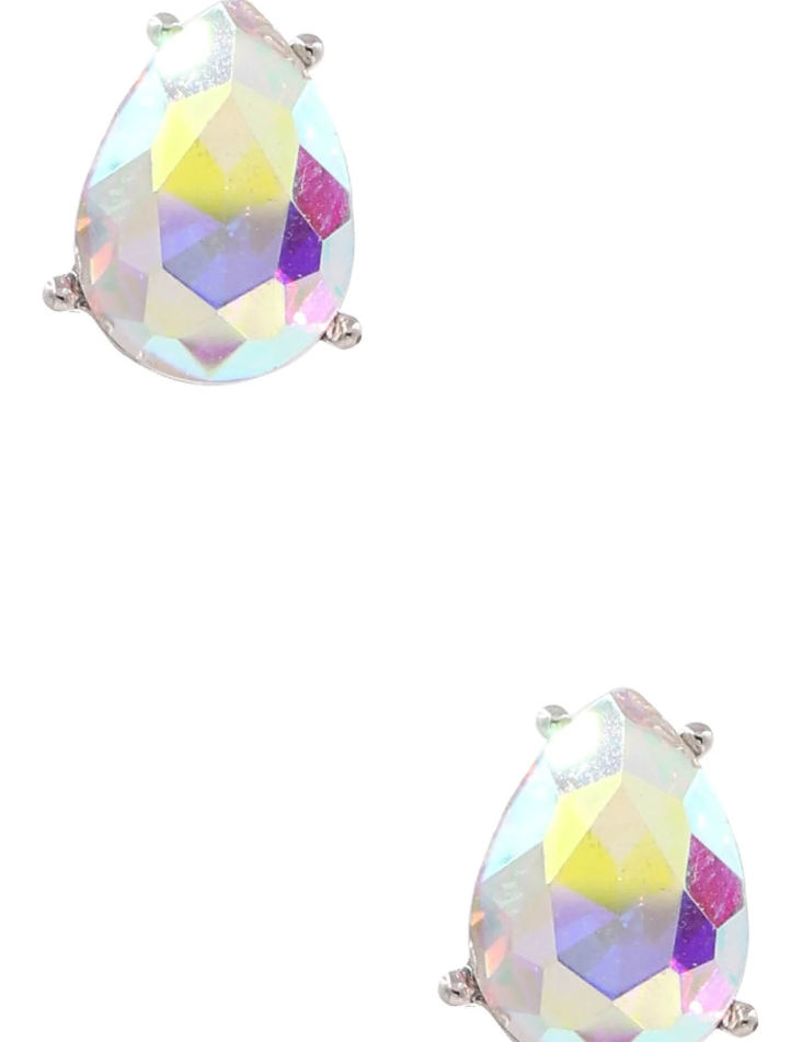 Glass Jewel Teardrop Earrings *Final Sale*