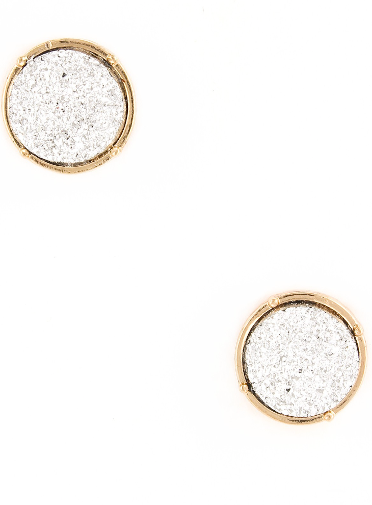 Faux Druzy Stone Circle Stud Earrings *Final Sale*