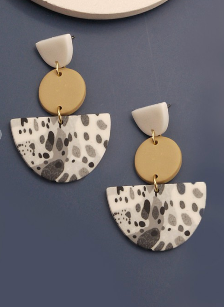 Handmade Print Clay Drop Earrings *Final Sale*