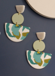 Handmade Print Clay Drop Earrings *Final Sale*