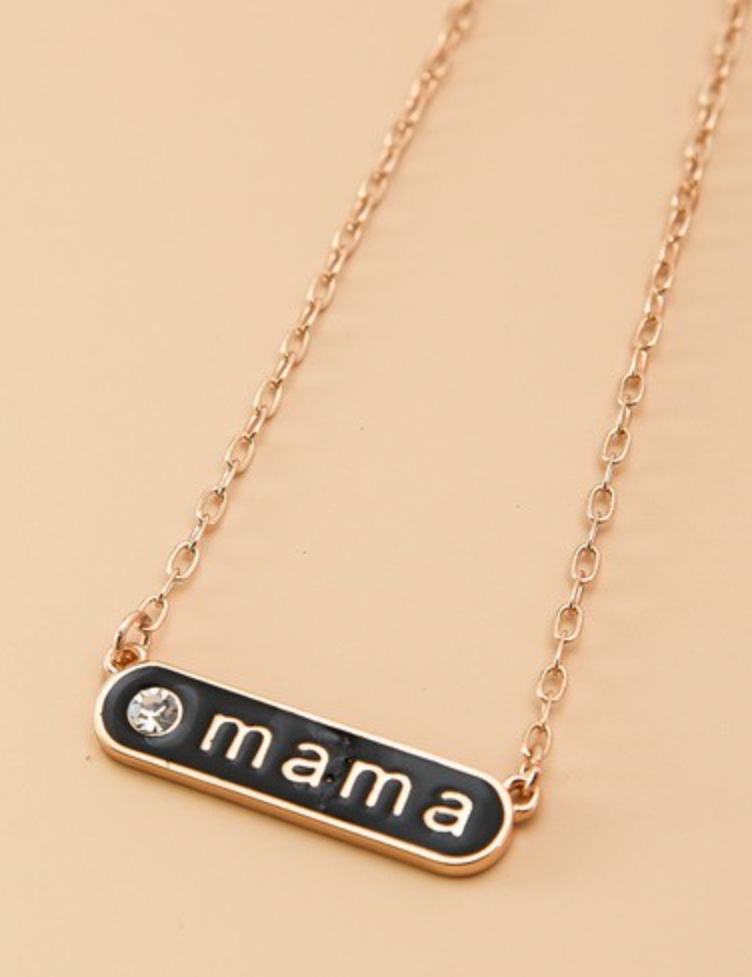Mama Enamel Bar Necklace *Final Sale*