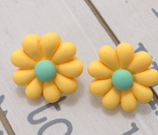 Matte Daisy Flower Stud Earrings *Final Sale*