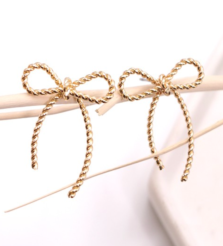 Rope Bow Stud Earrings *Final Sale*