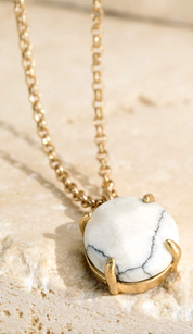 Round Stone Pendant Necklace *FINAL SALE*