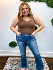 Mid Rise Clean Hem Bootcut Jeans by YMI in Medium Wash