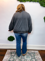 Elevated Lines Ribbed Pullover in Charcoal