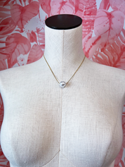 Stainless Steel Tarnish-Free Pearl Necklace in Gold *Final Sale*