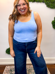 Well Defined Seamless Tank in Sky Blue