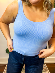 Well Defined Seamless Tank in Sky Blue