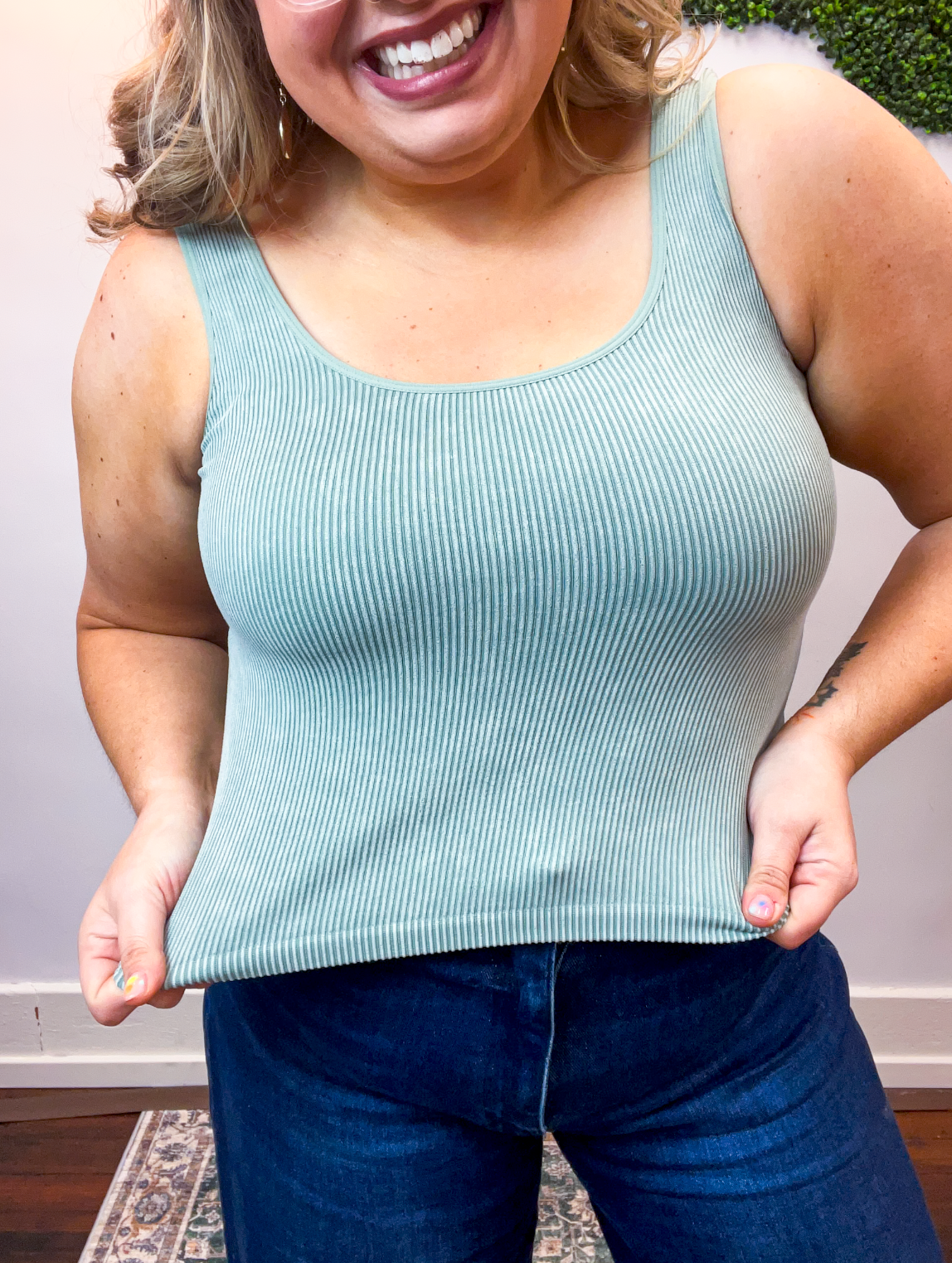 Well Defined Seamless Tank in Smoky Sage