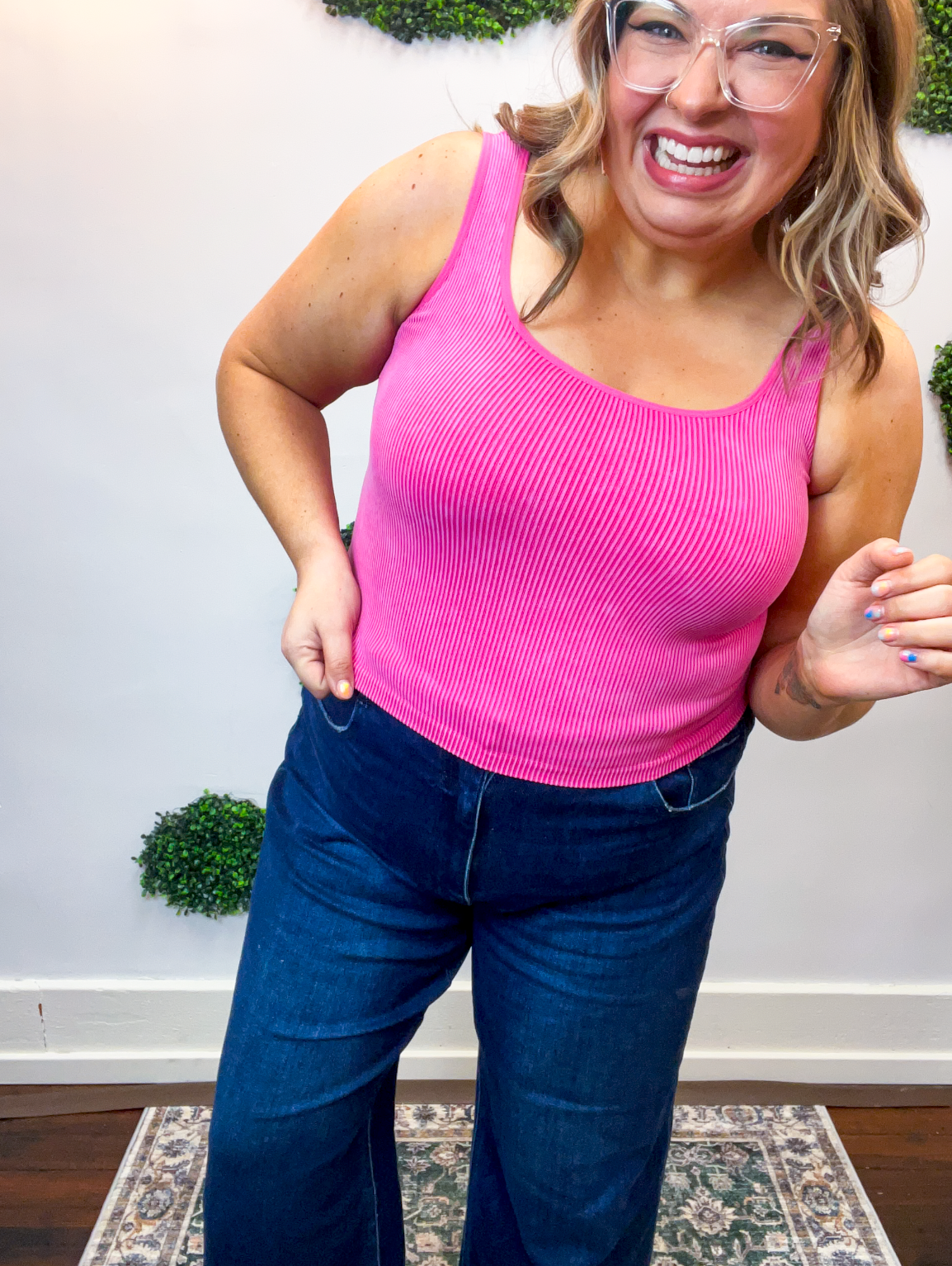 Well Defined Seamless Tank in Fuchsia