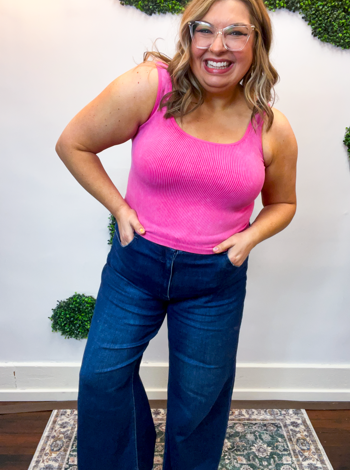 Well Defined Seamless Tank in Fuchsia