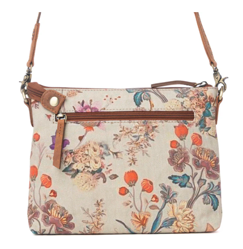 Myra | Wildflower Trail Cotton & Leather Crossbody Bag in Sunlit Bloom *FINAL SALE*