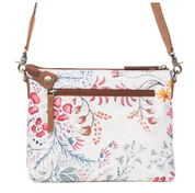 Myra | Wildflower Trail Cotton & Leather Crossbody Bag in Spring Sand *FINAL SALE*