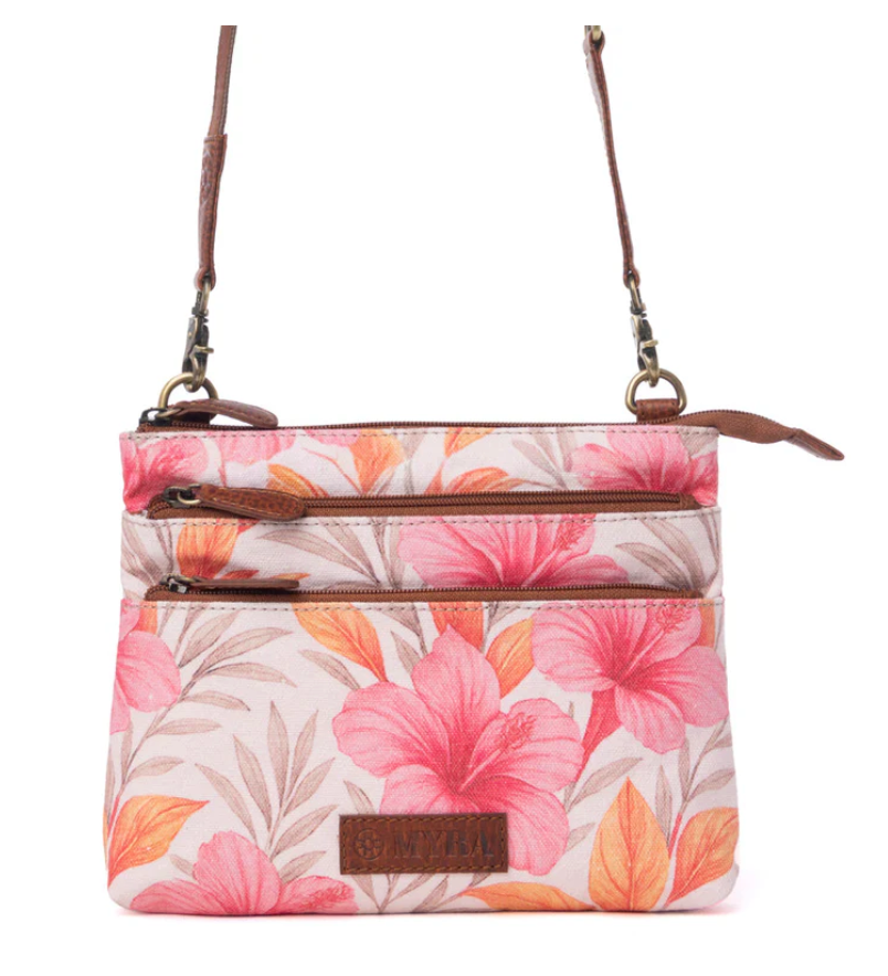 Myra | Maple Ridge Cotton & Leather Crossbody Bag in Rose Petal *FINAL SALE*