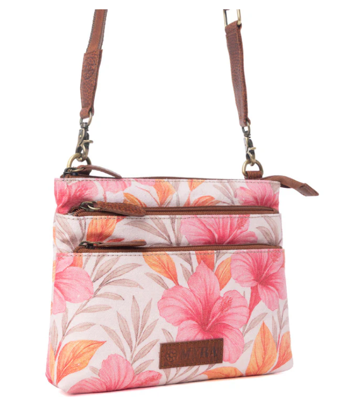 Myra | Maple Ridge Cotton & Leather Crossbody Bag in Rose Petal *FINAL SALE*