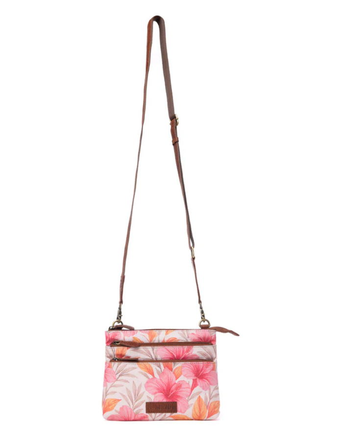 Myra | Maple Ridge Cotton & Leather Crossbody Bag in Rose Petal *FINAL SALE*